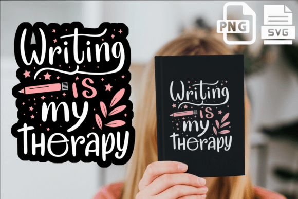 A Design Asset Review: Writing is My Therapy Graphics for T-Shirt Designs