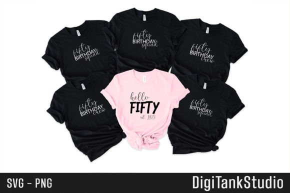 A Stylish Fifty Birthday Squad Graphic for T-Shirt Designs