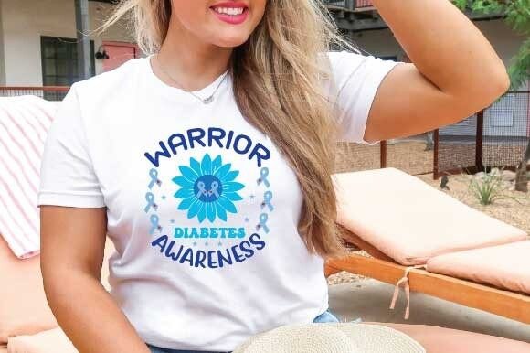 A Warrior Diabetes SVG for T-Shirt Designs & Craft Graphics