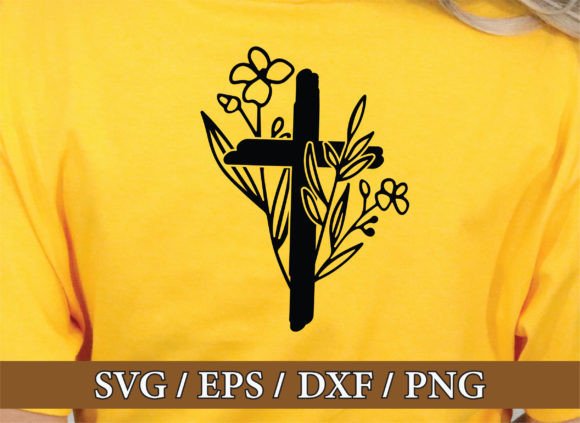 Cross Flower Vector Design for T-Shirt Graphics